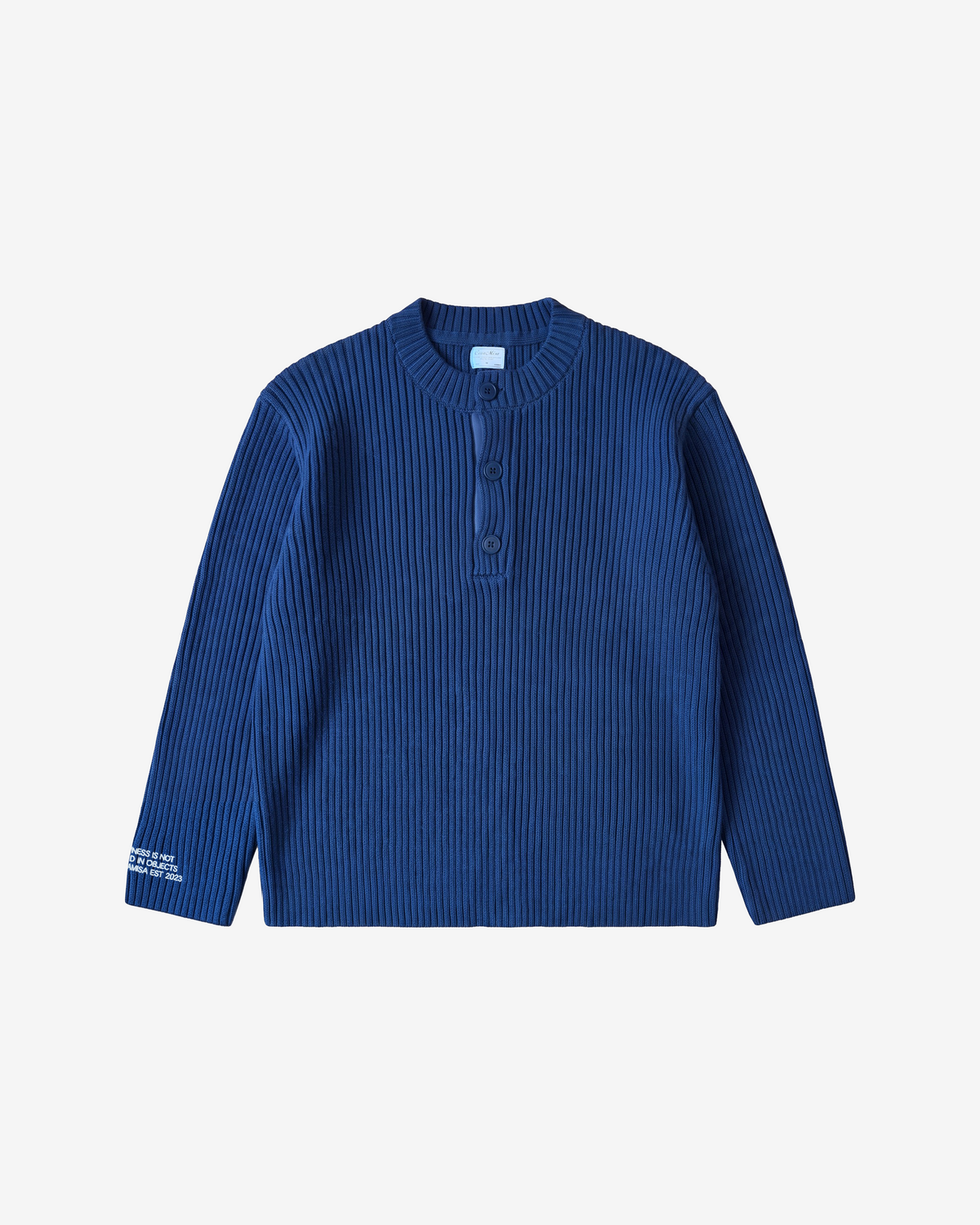 MERINO HENLEY BLUE